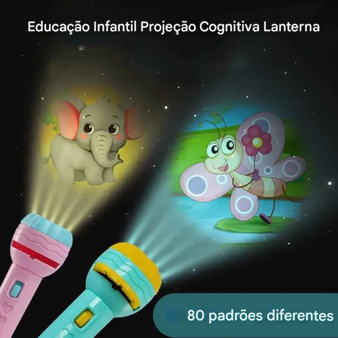 Lanterna Projetora Infantil: 80 Desenhos Divertidos para Brincar e Aprender